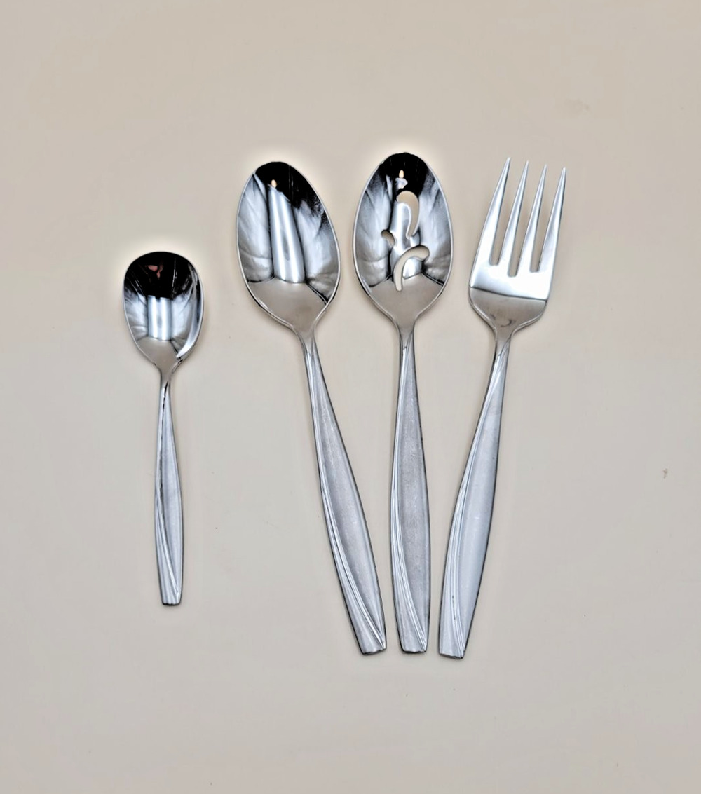 Set of 4 Oneida Camlynn Stainless Steel Serving Set Spoon Pierced Meat Fork